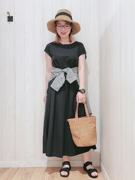 「SHOO・LA・RUE（シューラルー）の◆【S-3L】フレンチリネン前開きシャツ（シャツ/ブラウス）」を使った、愛さん（レディース・164cm）の春コーディネート