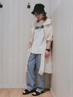 「Tシャツ/カットソー」｜「アイテム（その他アウター）」を使った、Maaaaachanさん（レディース・164cm）の春コーディネート