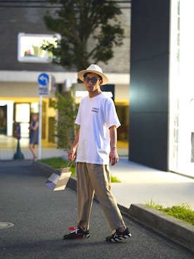 「NANO universe（ナノユニバース）のアイテム（その他）」を使った、Shoさん（メンズ・180cm）の夏コーディネート