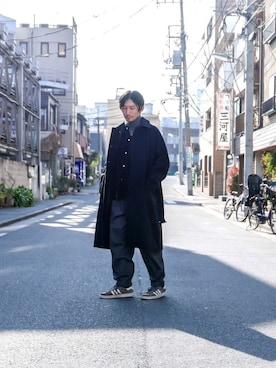 「WISM（ウィズム）のアイテム」を使った、Shoさん（メンズ・180cm）の冬コーディネート