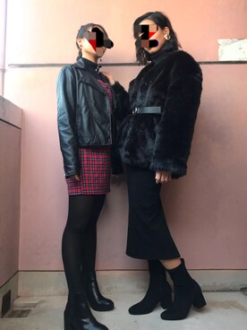 「WEGO（ウィゴー）のアイテム（ノーカラージャケット）」を使った、hanaさん（レディース・160cm）の冬コーディネート