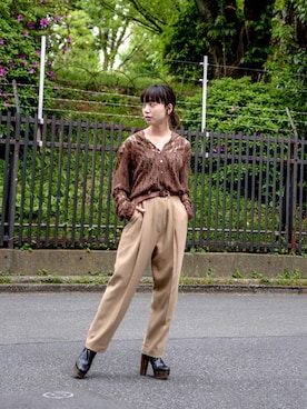 「アイテム（カーディガン/ボレロ、その他）」を使った、仲西さほみさん（レディース・156cm）の春コーディネート