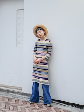 「IENA（イエナ）のアイテム（ワンピース）」を使った、仲西さほみさん（レディース・156cm）の夏コーディネート