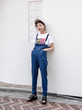 「タックイン」｜仲西さほみさん（レディース・156cm）の夏コーディネート