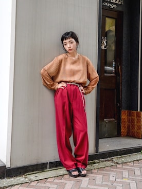 「アイテム（Tシャツ/カットソー、その他）」を使った、仲西さほみさん（レディース・156cm）の夏コーディネート