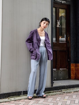 「CABANE de ZUCCa（カバンドズッカ）のアイテム（その他アウター）」を使った、仲西さほみさん（レディース・156cm）の秋コーディネート