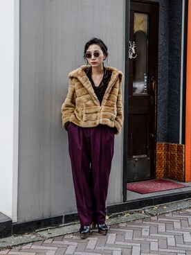 「ヴィンテージスタイル」｜仲西さほみさん（レディース・156cm）の秋コーディネート