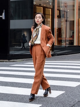 「フィッシャーマンニット」｜仲西さほみさん（レディース・156cm）の秋コーディネート