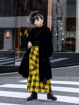「no brand（ノーブランド）のアイテム（その他アウター）」を使った、仲西さほみさん（レディース・156cm）の冬コーディネート