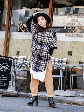 「アイテム（ワンピース、その他）」を使った、仲西さほみさん（レディース・156cm）の冬コーディネート