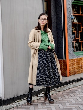 「tricot COMME des GARCONS（トリココムデギャルソン）のアイテム」を使った、仲西さほみさん（レディース・156cm）の冬コーディネート