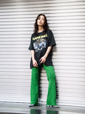 「アイテム（Tシャツ/カットソー、その他）」を使った、仲西さほみさん（レディース・156cm）の夏コーディネート