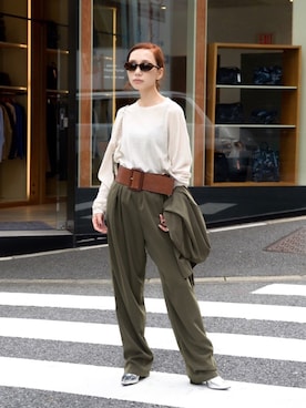 「no brand（ノーブランド）のアイテム（その他アウター）」を使った、仲西さほみさん（レディース・156cm）の秋コーディネート