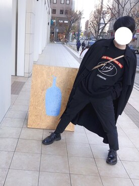 「Yohji Yamamoto（ヨウジヤマモト）のアイテム（ニット/セーター）」を使った、tomoさん（メンズ・165cm）の冬コーディネート