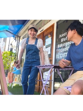 「Chico（チコ）のアイテム（オールインワン・サロペット）」を使った、ayayaさん（レディース・149cm）の春コーディネート