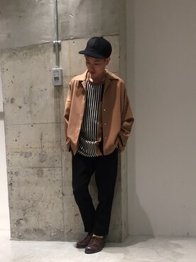 「STUDIOUS SELECT(STUDIOUS SELECT)」｜「アイテム（キャップ）」を使った、Kodai Kobayashiさん（メンズ・160cm）の秋コーディネート