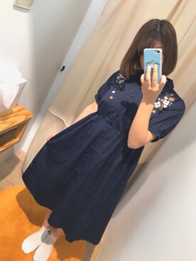 「B.L.U.E（ビーエルユーイー）のアイテム（ワンピース/ドレス）」を使った、とっと｡さん（レディース・161cm）の夏コーディネート