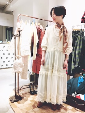 「My Fav. CHILD WOMAN（マイファブチャイルドウーマン）のアイテム（デニムパンツ）」を使った、TSUNOさん（レディース・152cm）の秋コーディネート