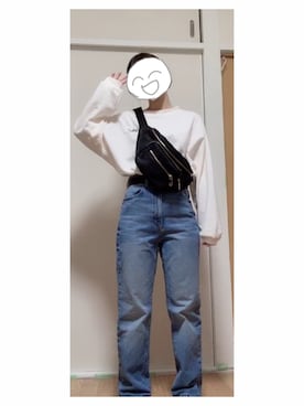 「ハイウエストストレートジーンズ」｜みとさん（レディース・151cm）の春コーディネート