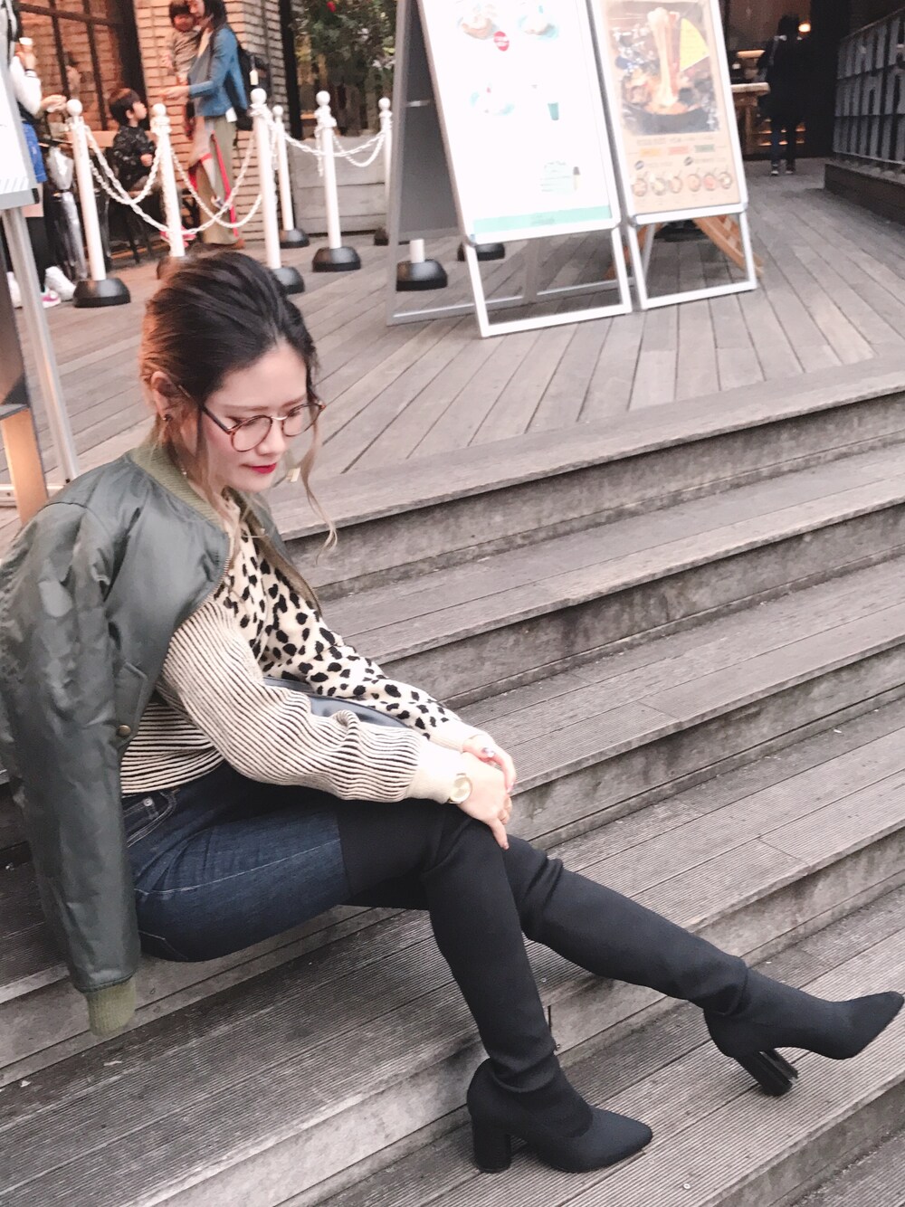 ニット/セーター MINI DALMATIAN MIX KNIT TOP Ameri（アメリ）の「MINI DALMATIAN MIX KNIT TOP（ニット/セーター