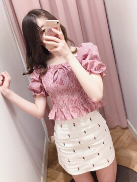 「TITTY&CO.（ティティーアンドコー）のアイテム（スカート）」を使った、momo☁️さん（レディース・168cm）の夏コーディネート