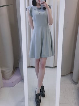 「水色」｜「アイテム（ワンピース/ドレス）」を使った、momo☁️さん（レディース・168cm）の春コーディネート