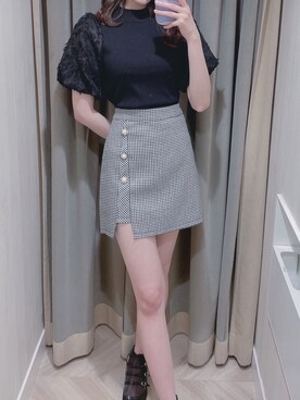 「titty＆Co. PETIT（ティティアンドコープティ）のアイテム（スカート）」を使った、momo☁️さん（レディース・168cm）の秋コーディネート