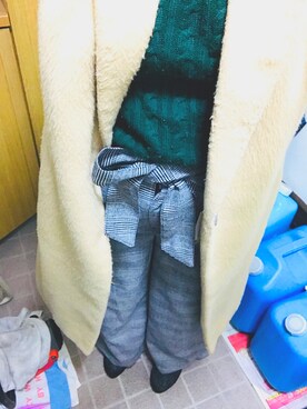 「OZOC（オゾック）のアイテム（トレンチコート）」を使った、山本 みづきさん（レディース・163cm）の秋コーディネート
