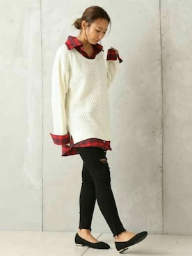 「DaTuRA（ダチュラ）のアイテム」を使った、Maiさん（レディース・161cm）の秋コーディネート