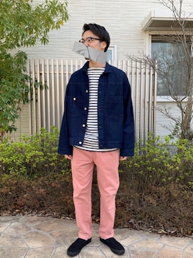 「JOURNAL STANDARD relume（ジャーナルスタンダード　レリューム）のアイテム（デニムジャケット）」を使った、ﾔﾏﾓﾄさん（メンズ・174cm）の春コーディネート