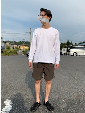 「CAMP7（キャンプセブン）のアイテム（パンツ）」を使った、ﾔﾏﾓﾄさん（メンズ・174cm）の夏コーディネート