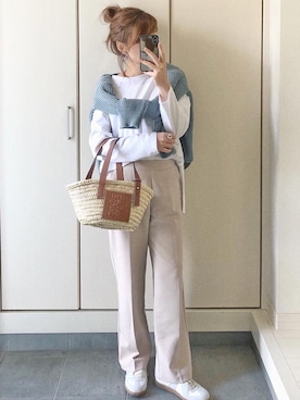 「ZAKKA-BOX（ザッカボックス）のアイテム（パンツ）」を使った、ycmさん（レディース・160cm）の春コーディネート