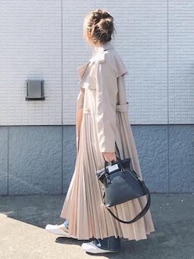 「マルジェラ」｜「アイテム（トレンチコート）」を使った、ycmさん（レディース・160cm）の春コーディネート