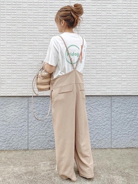 「DONOBAN（ドノバン）のアイテム（オールインワン・サロペット）」を使った、ycmさん（レディース・160cm）の夏コーディネート