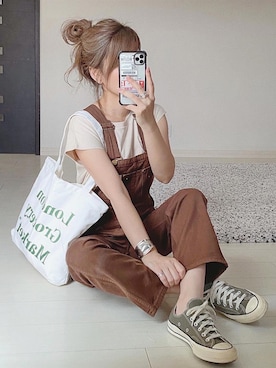 「ct70」｜「アイテム（サロペット/オーバーオール）」を使った、ycmさん（レディース・160cm）の夏コーディネート