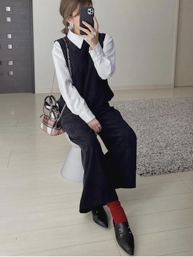 「classicalelf（クラシカルエルフ）のアイテム（サロペット/オーバーオール）」を使った、ycmさん（レディース・160cm）の春コーディネート