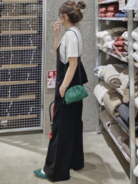 「アイテム（バレエシューズ、グリーン系）」を使った、ycmさん（レディース・160cm）の春コーディネート