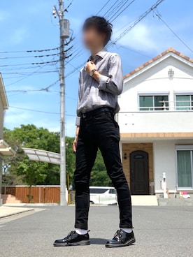 「ZARA（ザラ）のアイテム（シャツ/ブラウス、グレー系）」を使った、あんじさん（メンズ・171cm）の春コーディネート