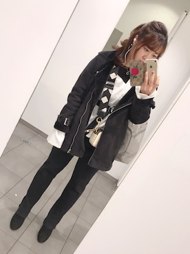 「ANAP（アナップ）のアイテム（その他アウター）」を使った、yukinkoさん（レディース・158cm）の冬コーディネート