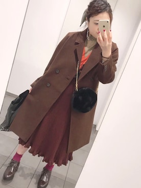 「同色コーデ」｜「アイテム（ジャケット/アウター）」を使った、yukinkoさん（レディース・158cm）の冬コーディネート