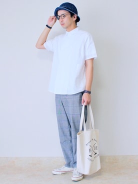 「Chaco（チャコ）のアイテム（アクセサリー）」を使った、talow/タローさん（メンズ・176cm）の夏コーディネート