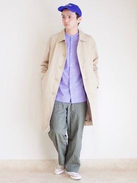 「softcream（ソフトクリーム）のアイテム（キャップ）」を使った、talow/タローさん（メンズ・176cm）の春コーディネート