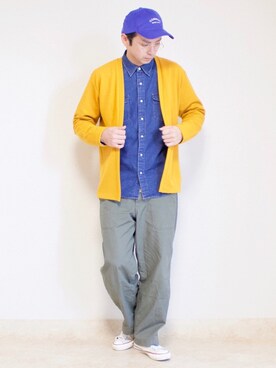 「softcream（ソフトクリーム）のアイテム（キャップ）」を使った、talow/タローさん（メンズ・176cm）の春コーディネート
