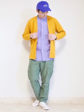 「GLOBAL WORK（グローバルワーク）の【GLOBAL WORK】VTGツイルカーゴパンツ/530321（カーゴパンツ）」を使った、talow/タローさん（メンズ・176cm）の春コーディネート