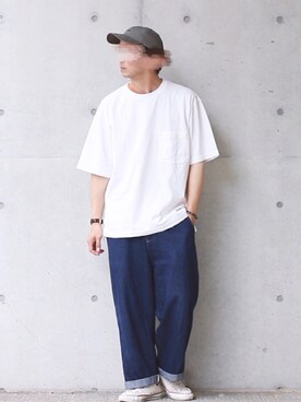 「LAKOLE（ラコレ）のアイテム（帽子）」を使った、talow/タローさん（メンズ・176cm）の夏コーディネート