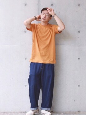 「LAKOLE（ラコレ）のアイテム（帽子）」を使った、talow/タローさん（メンズ・175cm）の夏コーディネート