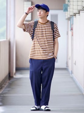 「softcream（ソフトクリーム）のアイテム」を使った、talow/タローさん（メンズ・176cm）の夏コーディネート