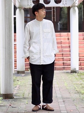 「EMMA  CLOTHES」｜「アイテム（チノパンツ）」を使った、talow/タローさん（メンズ・176cm）の夏コーディネート