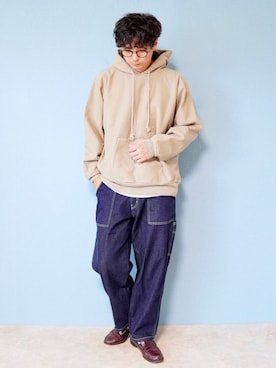 「niko and...（ニコアンド）のペインターデニムパンツ（デニムパンツ）」を使った、talow/タローさん（メンズ・176cm）の秋コーディネート