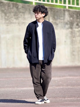 「MillReef（ミルリーフ）のアイテム」を使った、talow/タローさん（メンズ・176cm）の秋コーディネート